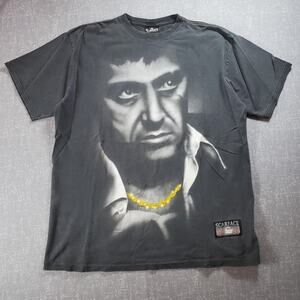 Y2K Scarface all over print Black Graphic Tee Shirt